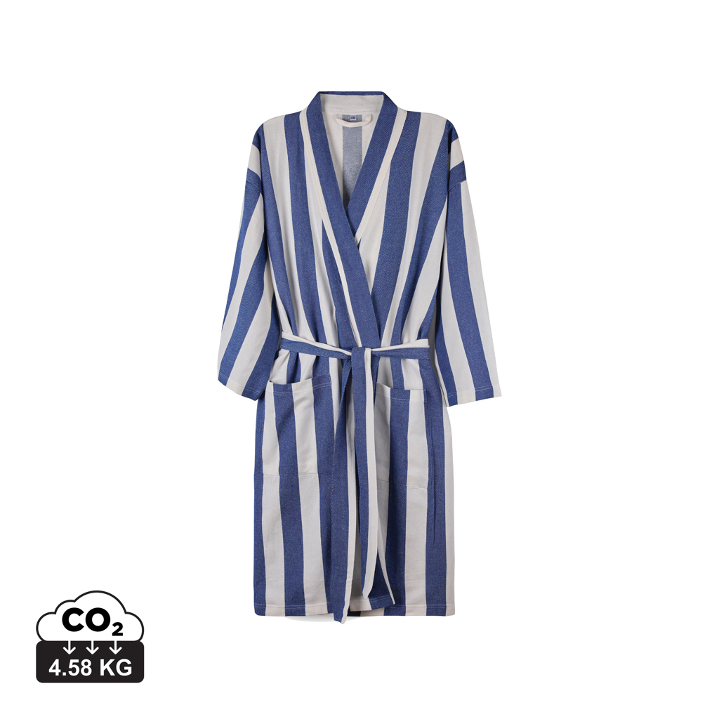 Peignoir hammam GRS personnalisé Ornos L/XL VINGA Bleu et Blanc